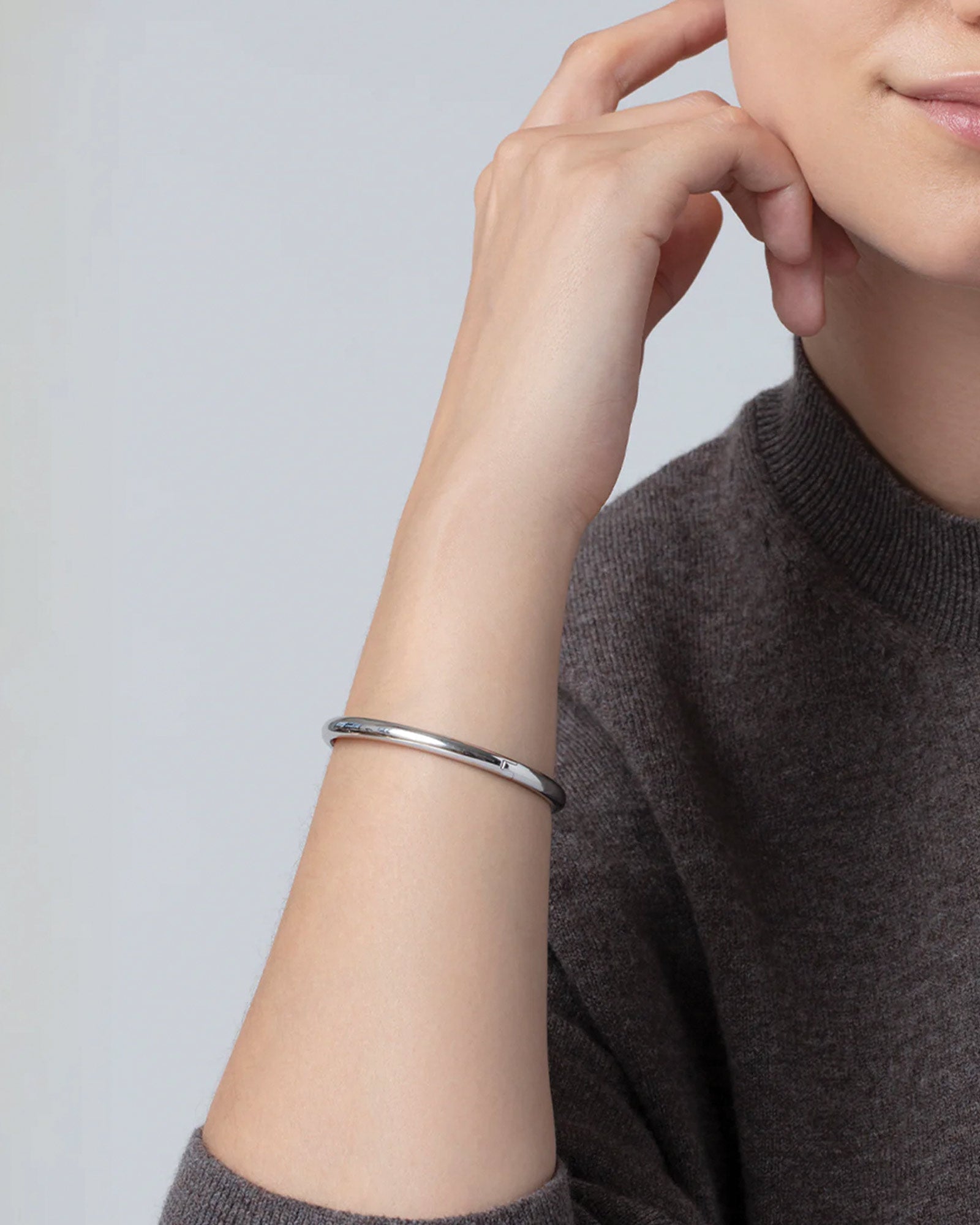 Remi Bangle Platinum Plated Steel / MED