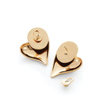 Jenny Bird-Mega Art Heart Symmetrical Button Earrings-Earrings-Blue Ruby Jewellery-Vancouver Canada