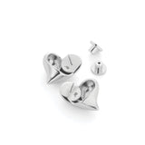Jenny Bird-Art Heart Symmetrical Button Earrings-Earrings-Blue Ruby Jewellery-Vancouver Canada