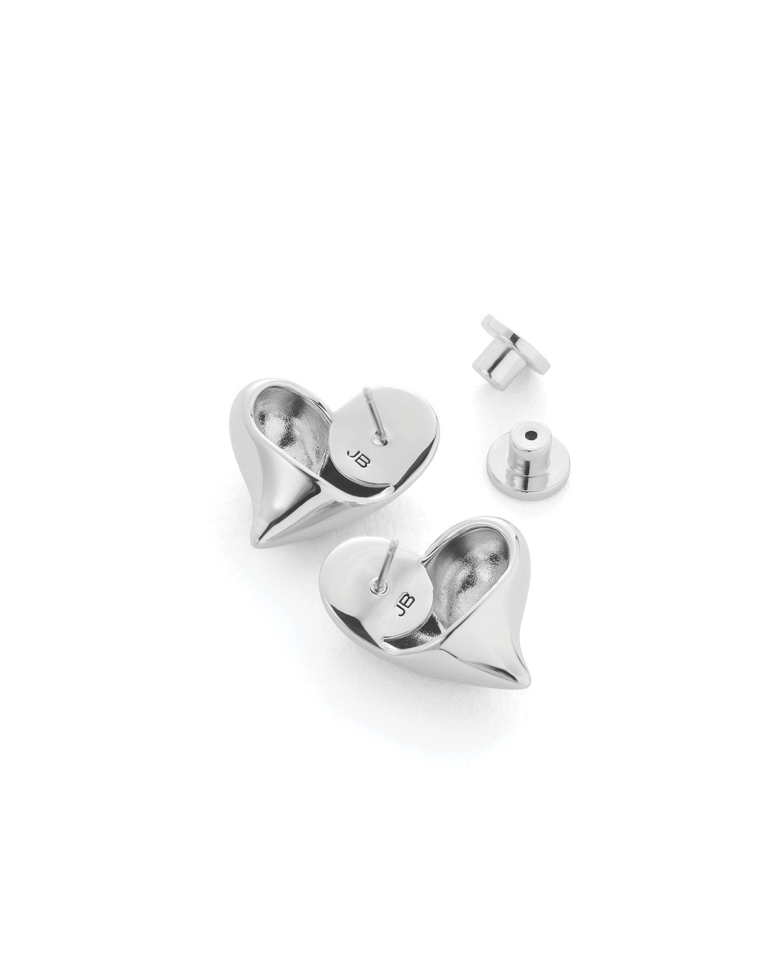 Jenny Bird-Art Heart Symmetrical Button Earrings-Earrings-Blue Ruby Jewellery-Vancouver Canada