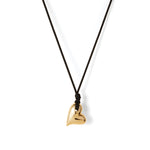 Art Heart On A String Necklace 14k Gold Dipped Brass, Recycled Polyester Cord