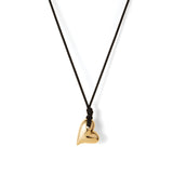 Art Heart On A String Necklace 14k Gold Dipped Brass, Recycled Polyester Cord