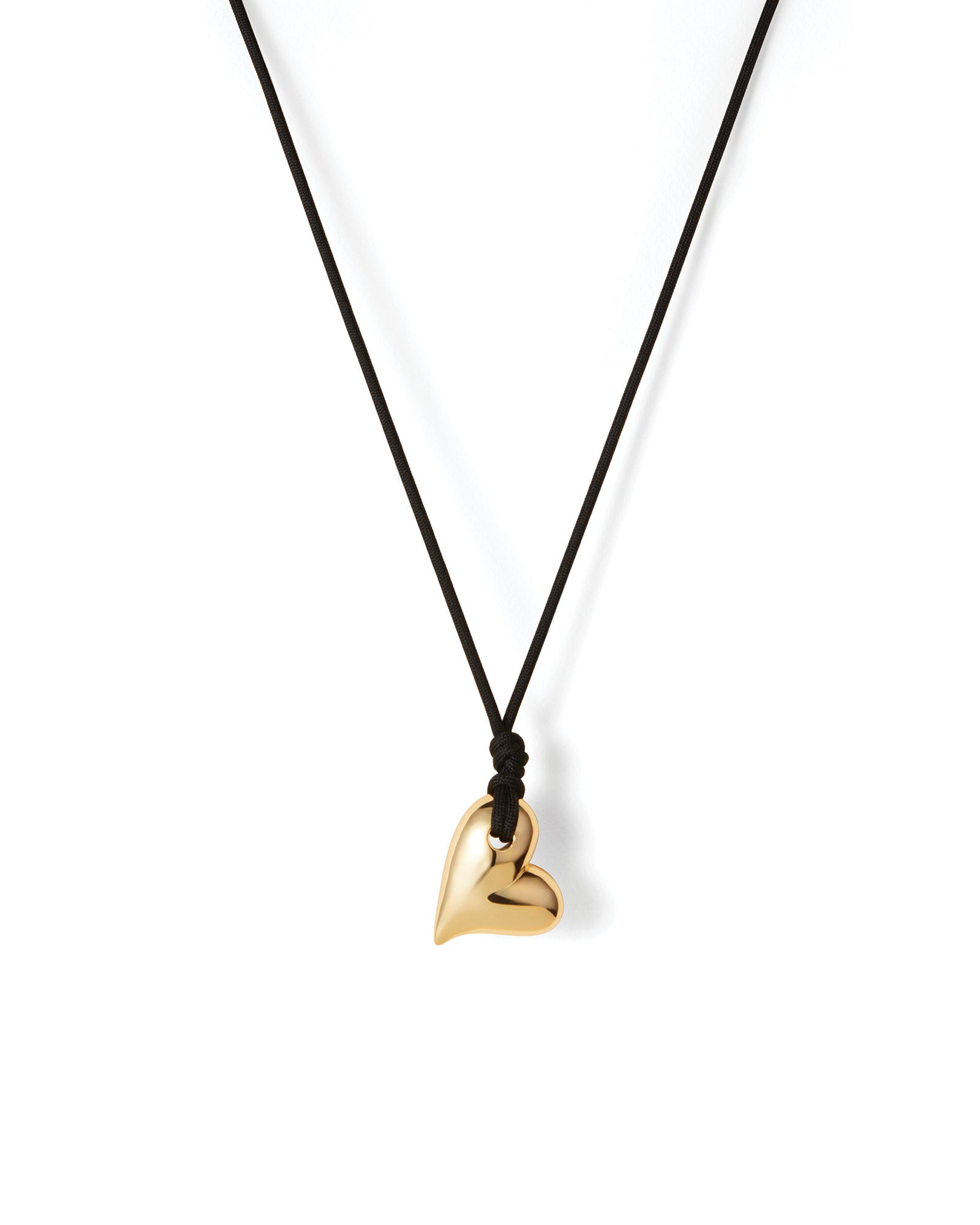 Art Heart On A String Necklace 14k Gold Dipped Brass, Recycled Polyester Cord