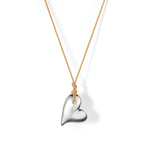 Mega Art Heart On A String Necklace Silver Dipped Brass, Recycled Polyester Cord