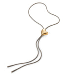 Art Heart Bolo Tie 14k Gold Dipped Brass, Recycled Polyester Cord