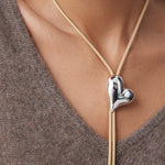 Art Heart Bolo Tie Silver Dipped Brass, Recycled Polyester Cord
