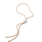 Art Heart Bolo Tie Silver Dipped Brass, Recycled Polyester Cord