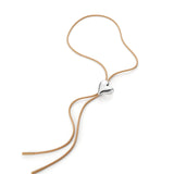 Art Heart Bolo Tie Silver Dipped Brass, Recycled Polyester Cord