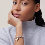Padlock Heart Chain Bracelet 14k Gold Dipped Brass, Silver Dipped Brass