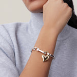 Padlock Heart Chain Bracelet 14k Gold Dipped Brass, Silver Dipped Brass
