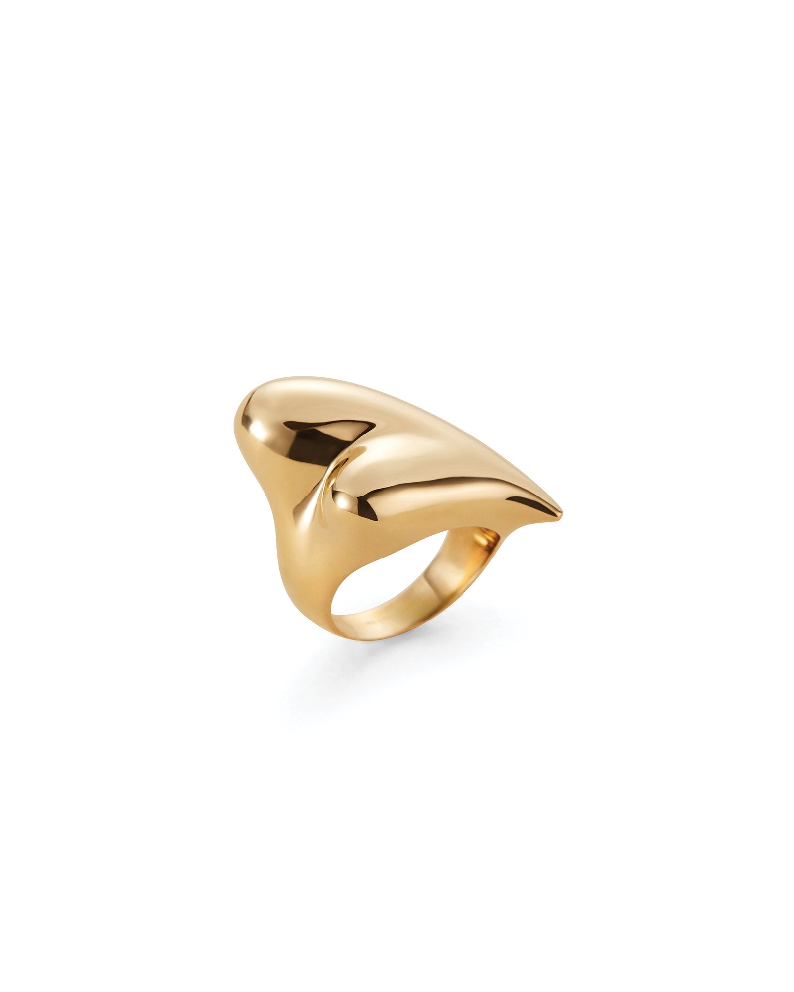 Puffy Heart Ring 14k Gold Dipped Brass / 6
