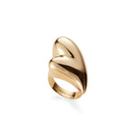 Puffy Heart Ring 14k Gold Dipped Brass / 6