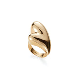 Puffy Heart Ring 14k Gold Dipped Brass / 6