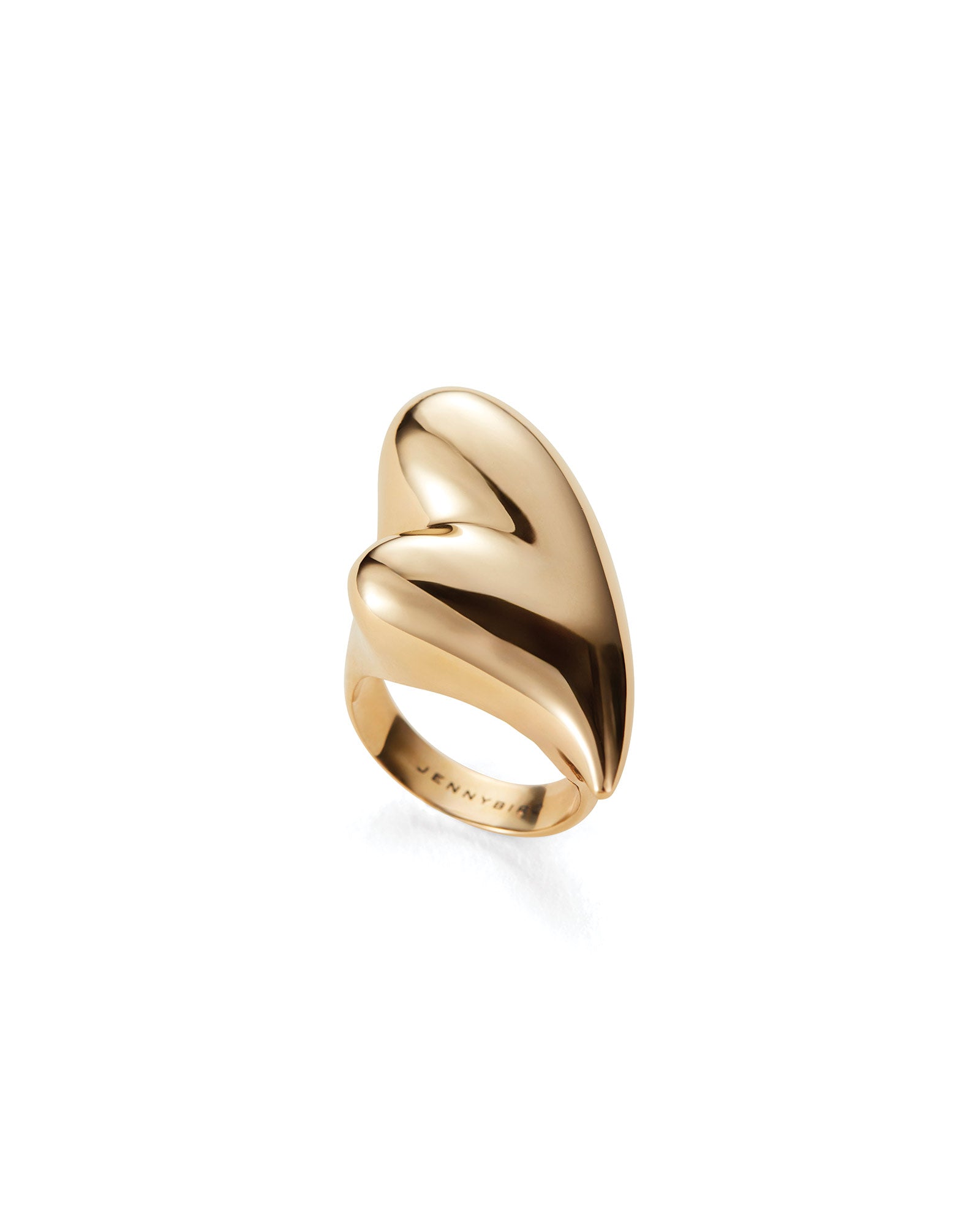 Puffy Heart Ring 14k Gold Dipped Brass / 6
