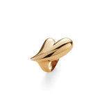 Puffy Heart Ring 14k Gold Dipped Brass / 6