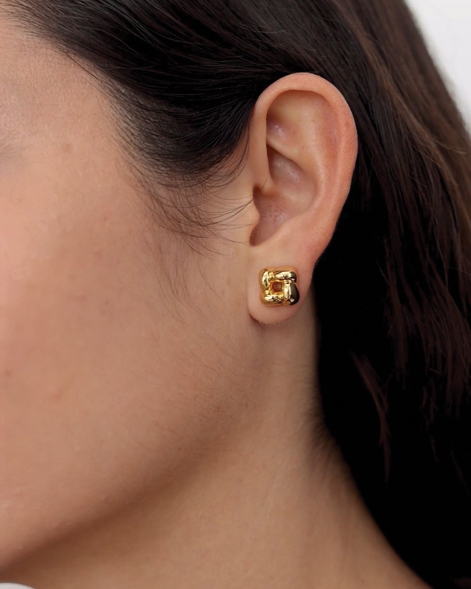 Jenny Bird-Mini Woven Square Earrings-Earrings-Blue Ruby Jewellery-Vancouver Canada