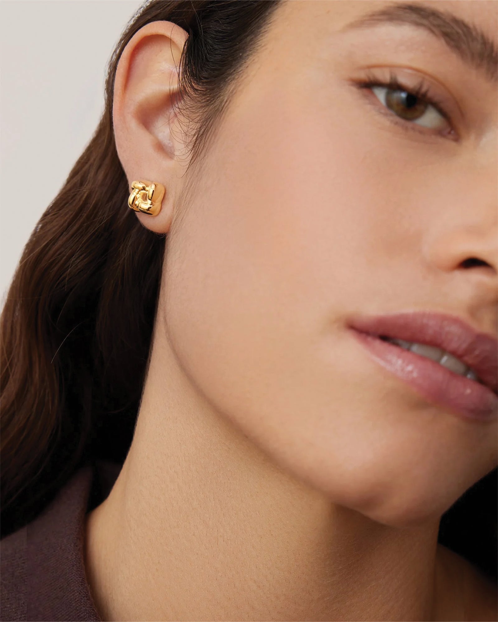 Jenny Bird-Mini Woven Square Earrings-Earrings-Blue Ruby Jewellery-Vancouver Canada