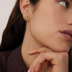 Jenny Bird-Mini Woven Square Earrings-Earrings-Blue Ruby Jewellery-Vancouver Canada