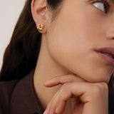Jenny Bird-Mini Woven Square Earrings-Earrings-Blue Ruby Jewellery-Vancouver Canada