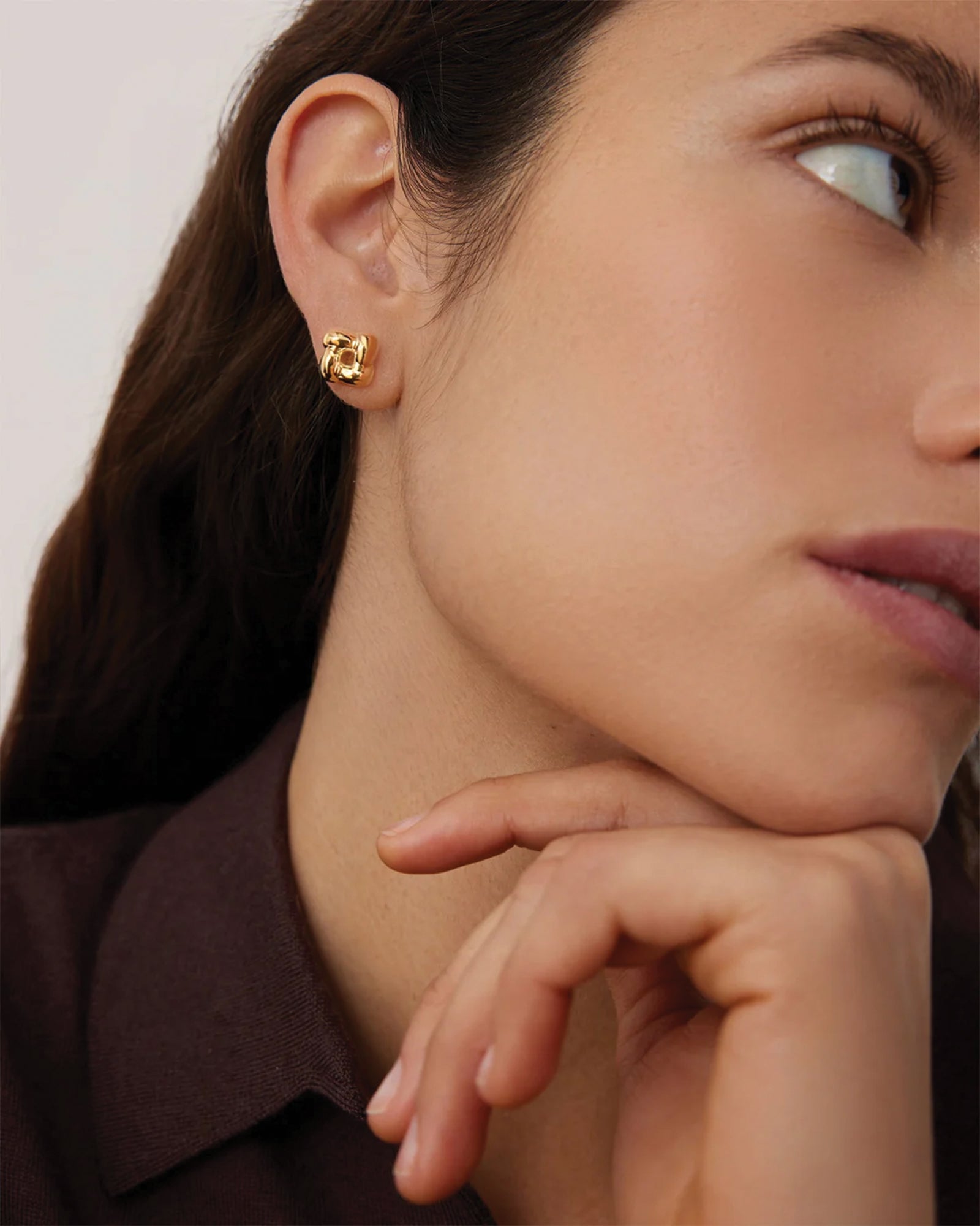 Jenny Bird-Mini Woven Square Earrings-Earrings-Blue Ruby Jewellery-Vancouver Canada