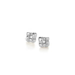 Jenny Bird-Mini Woven Square Earrings-Earrings-Silver Dipped Brass-Blue Ruby Jewellery-Vancouver Canada