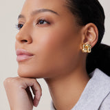 Jenny Bird-Small Woven Square Earrings-Earrings-Blue Ruby Jewellery-Vancouver Canada