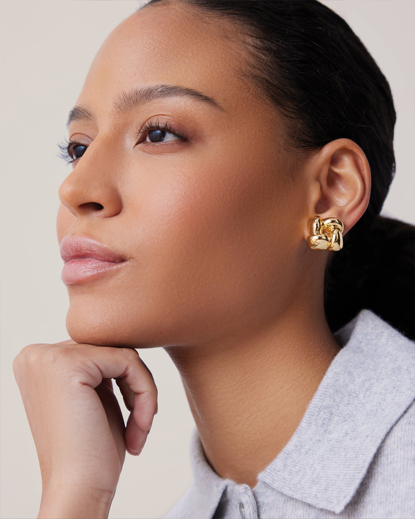 Jenny Bird-Small Woven Square Earrings-Earrings-Blue Ruby Jewellery-Vancouver Canada