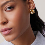 Jenny Bird-Small Woven Square Earrings-Earrings-Blue Ruby Jewellery-Vancouver Canada