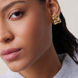 Jenny Bird-Small Woven Square Earrings-Earrings-Blue Ruby Jewellery-Vancouver Canada