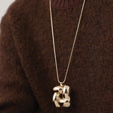 Jenny Bird-Woven Square Pendant Necklace-Necklaces-Blue Ruby Jewellery-Vancouver Canada