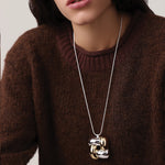 Jenny Bird-Woven Square Pendant Necklace-Necklaces-Blue Ruby Jewellery-Vancouver Canada