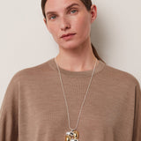 Jenny Bird-Woven Square Pendant Necklace-Necklaces-Blue Ruby Jewellery-Vancouver Canada