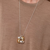 Jenny Bird-Woven Square Pendant Necklace-Necklaces-Blue Ruby Jewellery-Vancouver Canada