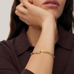 Jenny Bird-Slim Woven Square Bangle-Bracelets-Blue Ruby Jewellery-Vancouver Canada