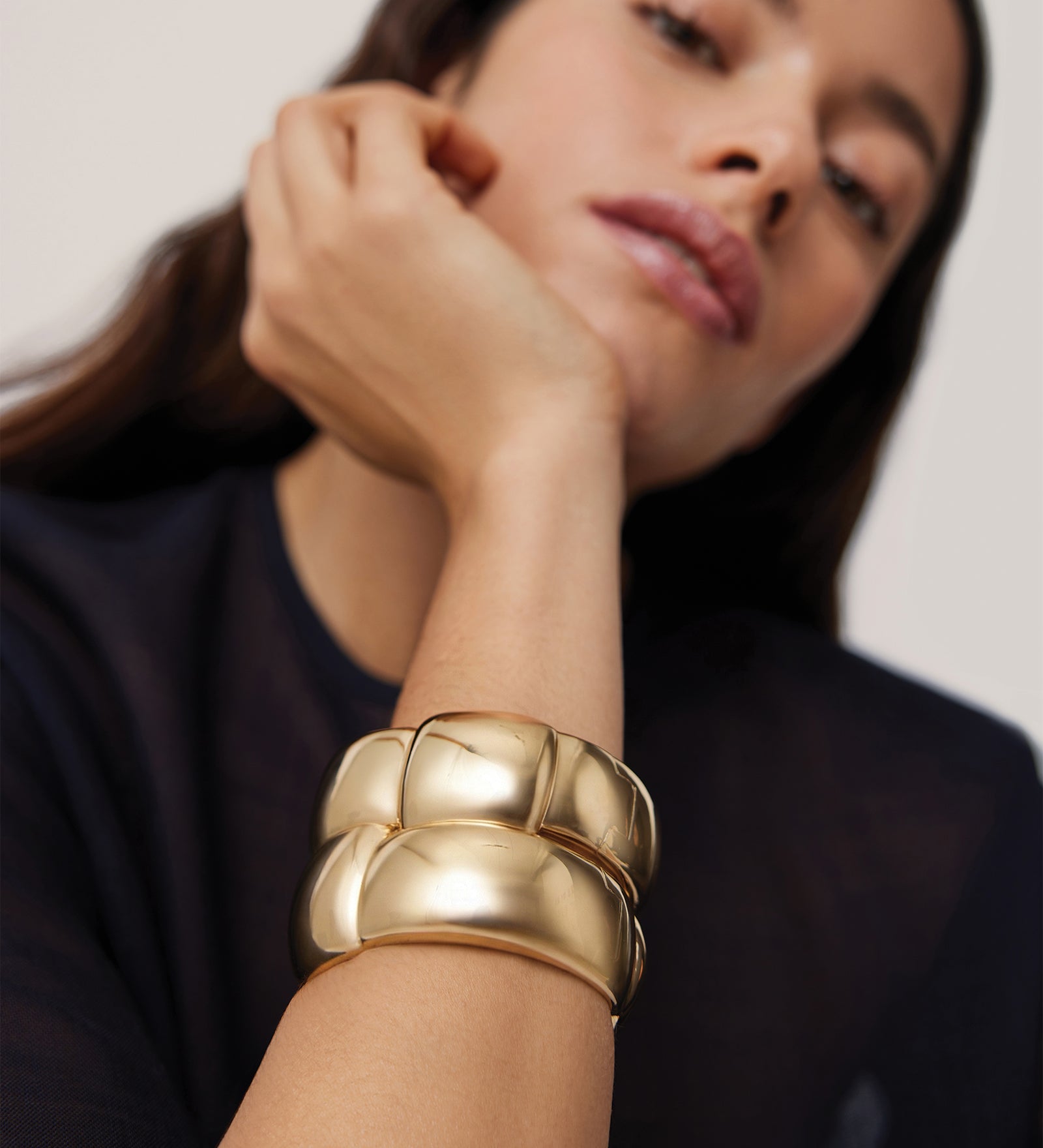 Jenny Bird-Mega Woven Square Bangle-Bracelets-Blue Ruby Jewellery-Vancouver Canada