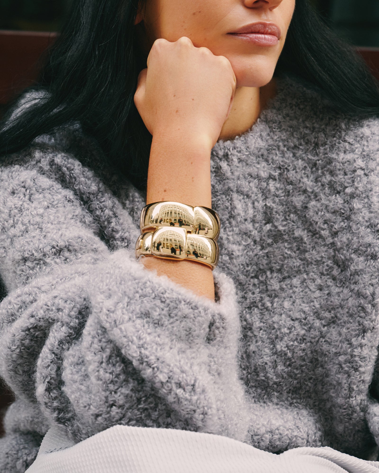 Jenny Bird-Mega Woven Square Bangle-Bracelets-Blue Ruby Jewellery-Vancouver Canada