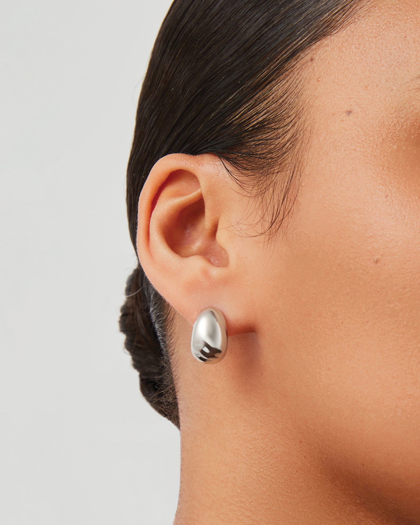 Small Nelle Hoops Silver Dipped  Brass
