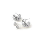 Small Nelle Hoops Silver Dipped  Brass