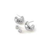 Small Nelle Hoops Silver Dipped  Brass