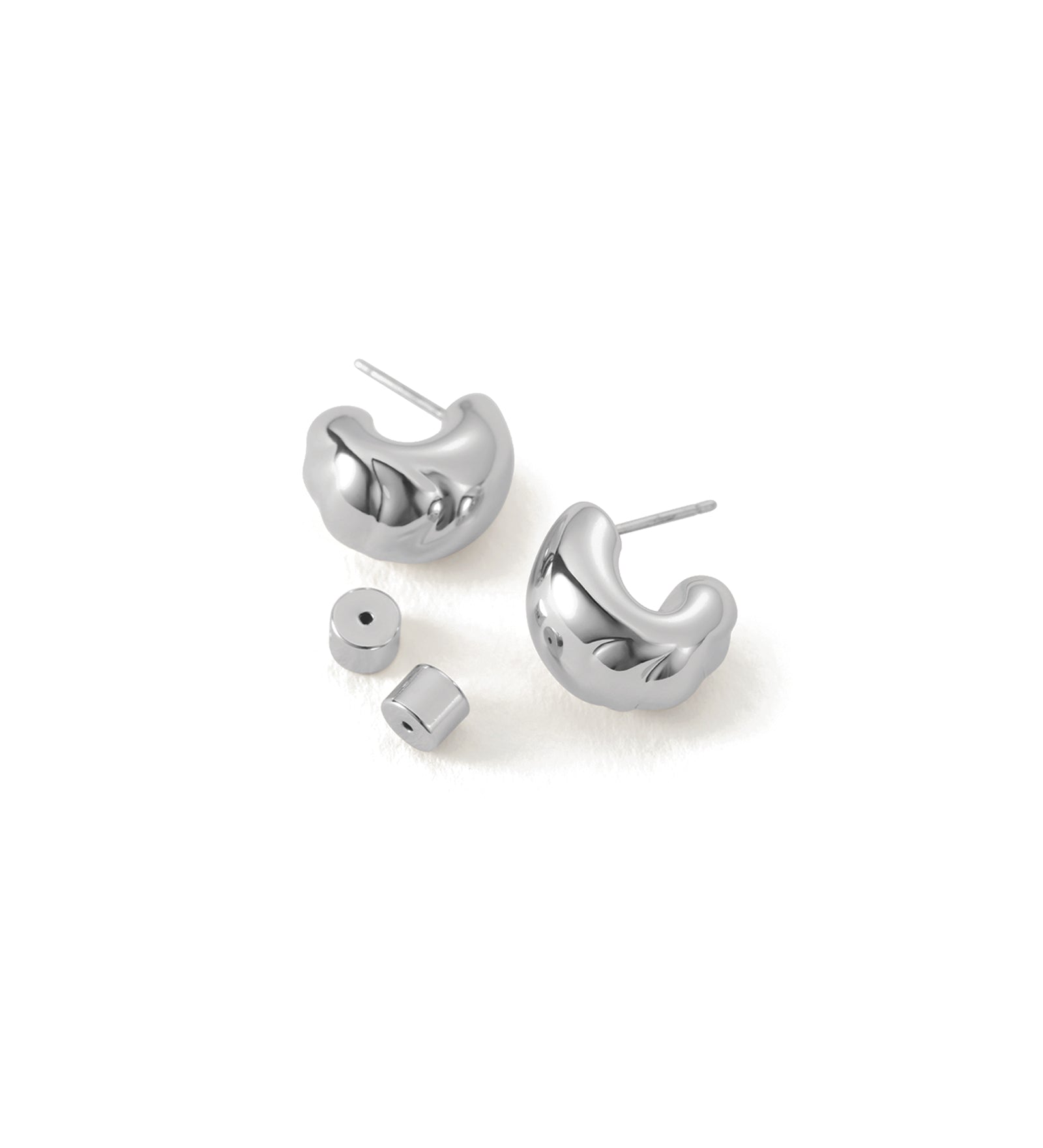 Small Nelle Hoops Silver Dipped  Brass