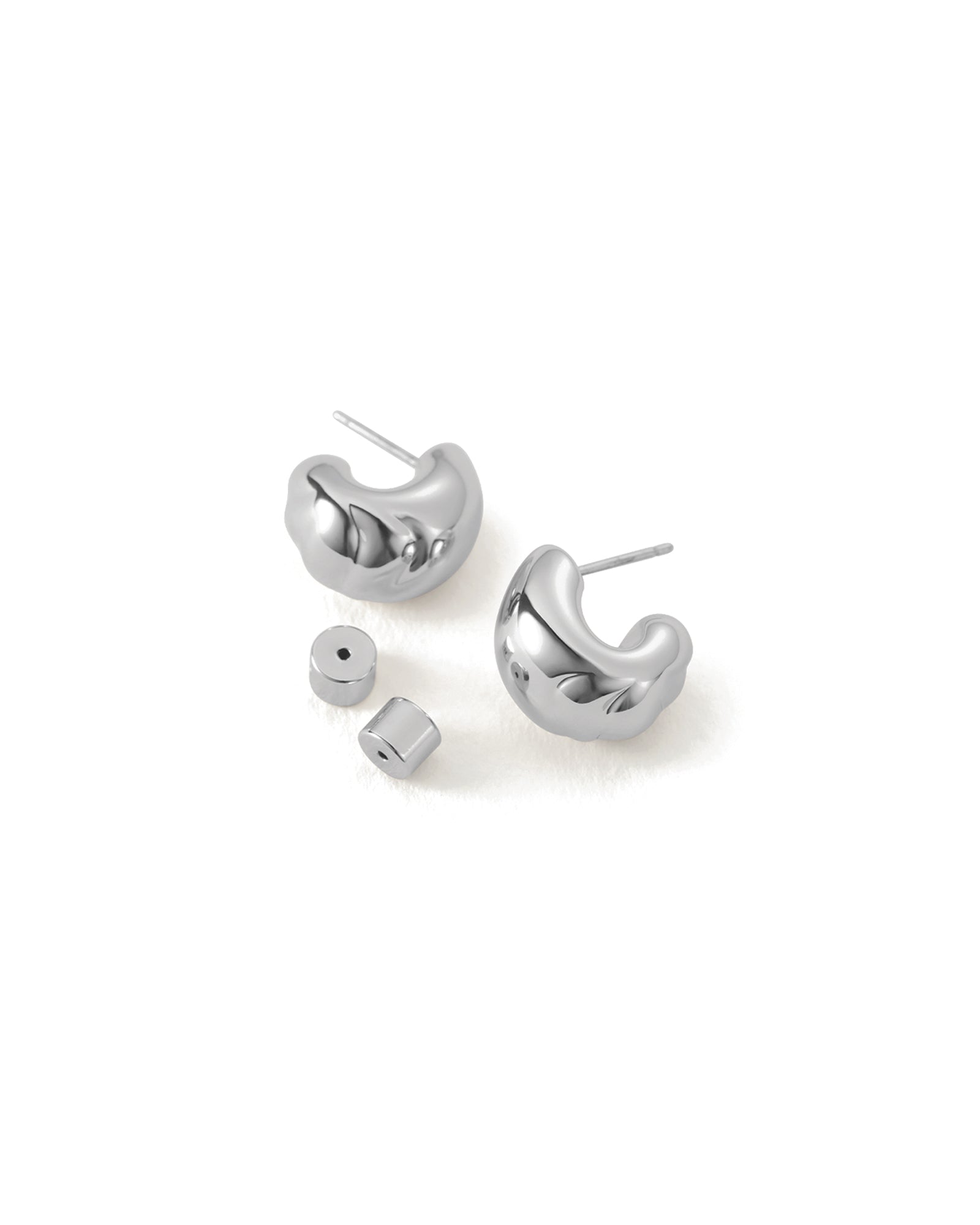 Small Nelle Hoops Silver Dipped  Brass