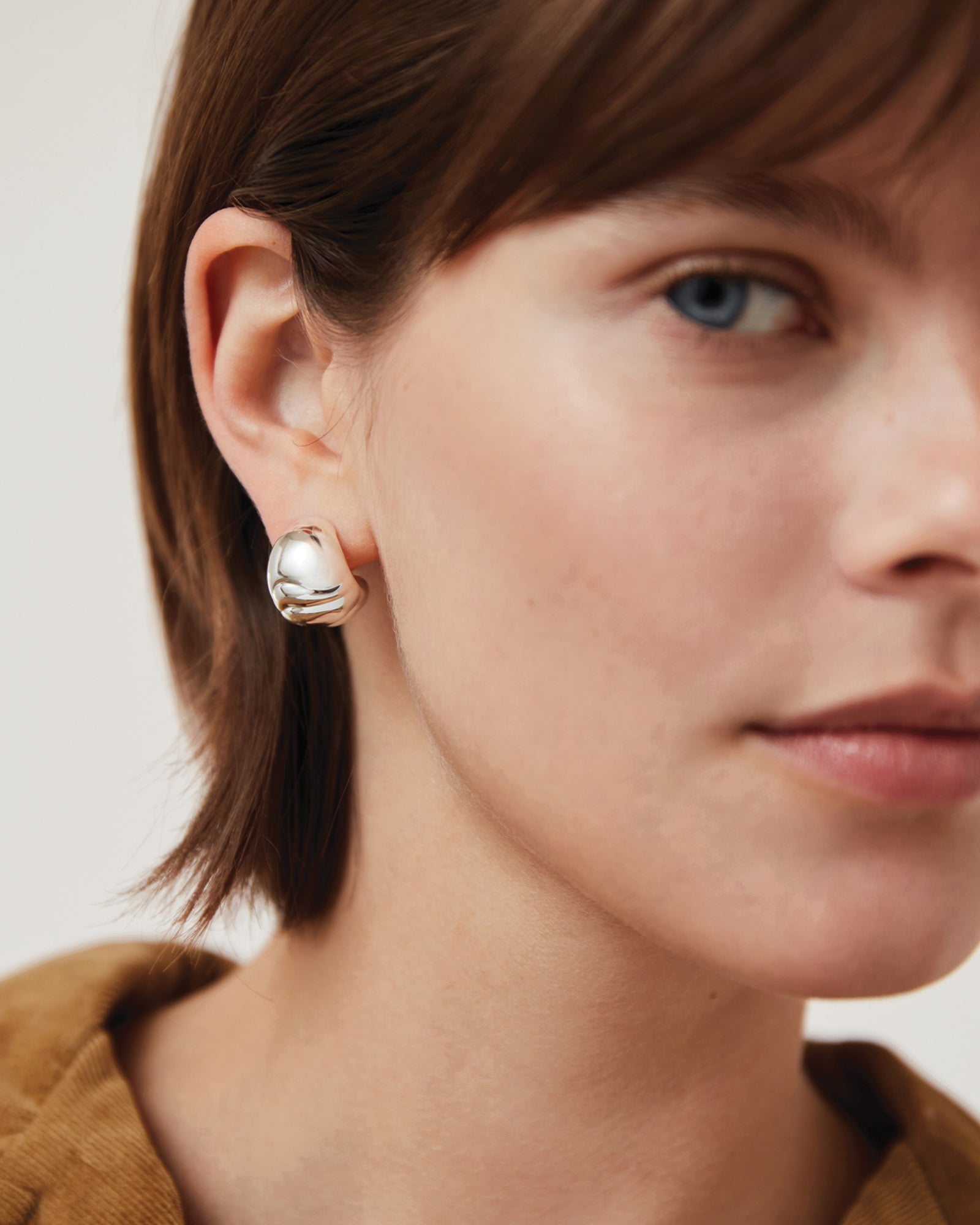 Nelle Hoops Silver Dipped  Brass