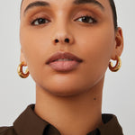 Slim Nelle Hoops 14k Gold Dipped Brass