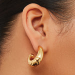 Slim Nelle Hoops 14k Gold Dipped Brass