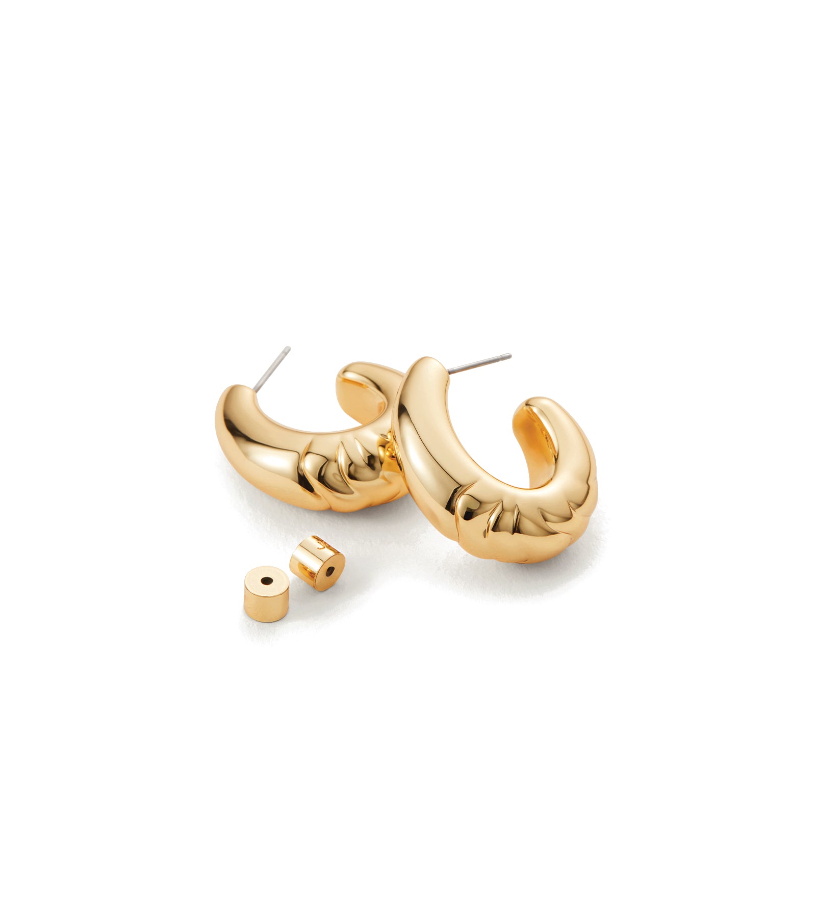 Slim Nelle Hoops 14k Gold Dipped Brass