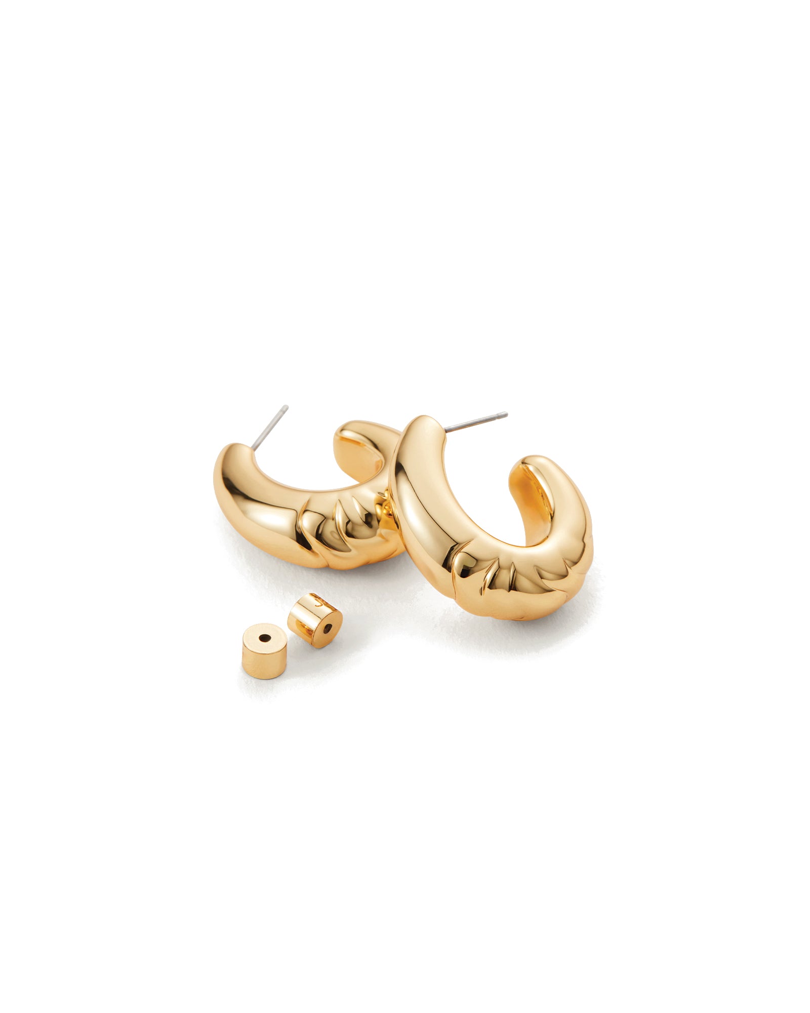 Slim Nelle Hoops 14k Gold Dipped Brass