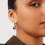 Slim Nelle Hoops Silver Dipped  Brass