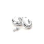 Slim Nelle Hoops Silver Dipped  Brass