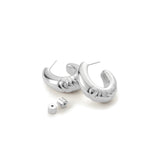 Slim Nelle Hoops Silver Dipped  Brass