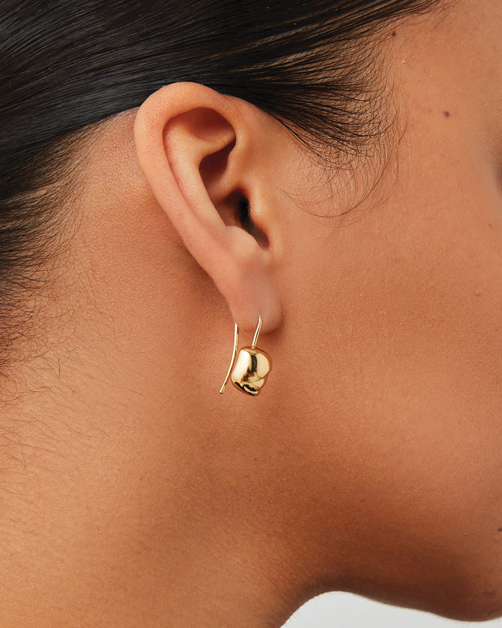 Rue Drop Earrings 14k Gold Dipped Brass